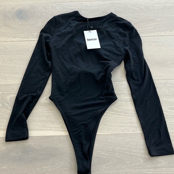 NWT bodssy cutout black bodysuit sz XS - Picture 10 of 16